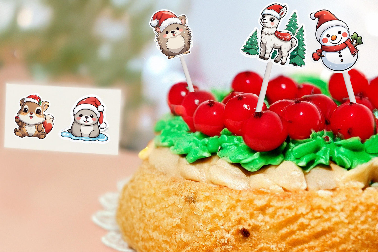 115 + Cute Christmas Animals Stickers PNG Files | Commercial Use Included after Purchasing Pack