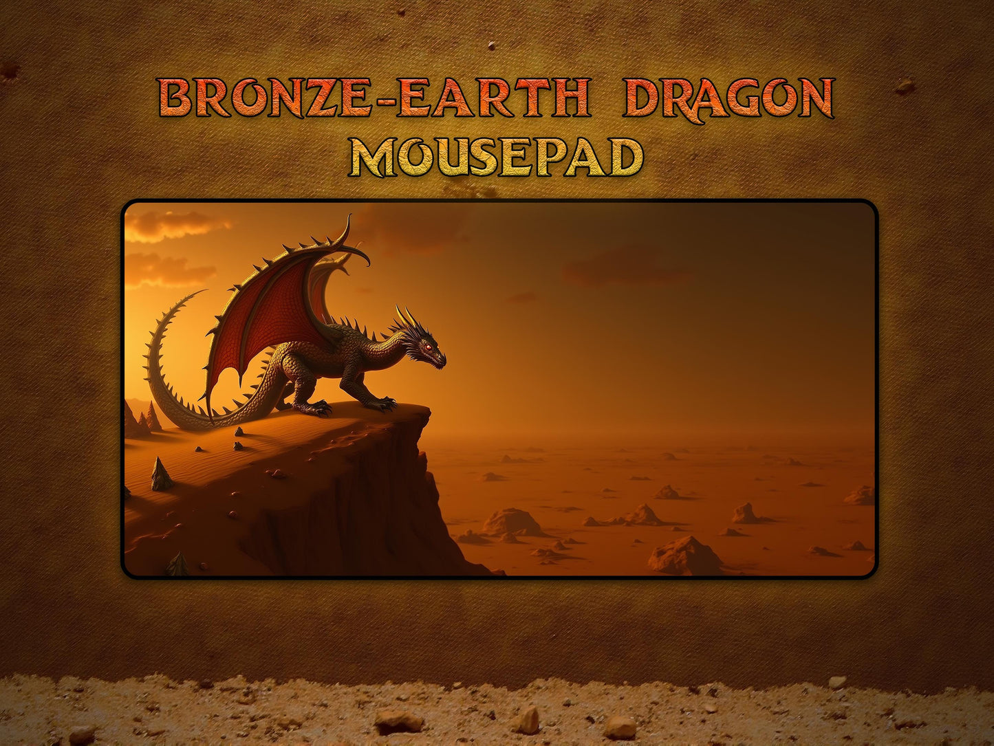 Mighty Bronze Dragon Desk Mat - Perfect for Gamers & Creatives Ideal for Home Office Unique Gift Gaming Decor